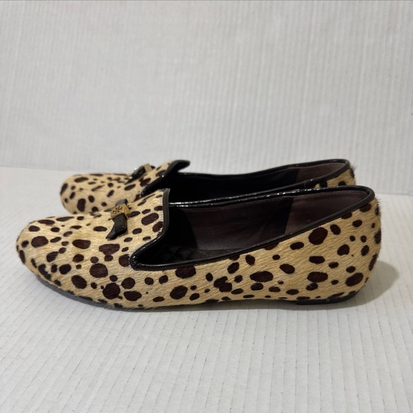 Tory Burch Fur Spotted Loafer Tan / Brown Size 8 M Excellent Condition - Picture 4 of 7